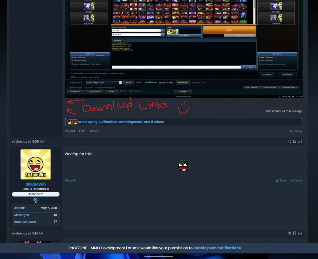 1000266028 - League of Legends 4.20.0.315 (Nov 17 2014 - 20v20 AI Playerbots - 10 Game Modes 5 Maps) - RaGEZONE Forums