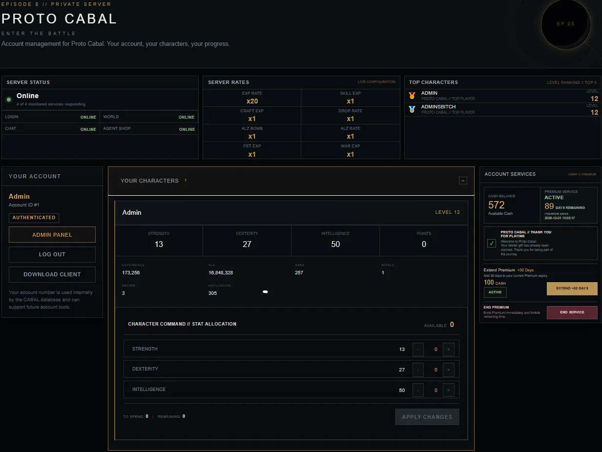 1788459937320 - CABAL EP8 Website & Web API — Beginner-Friendly WIP - RaGEZONE Forums