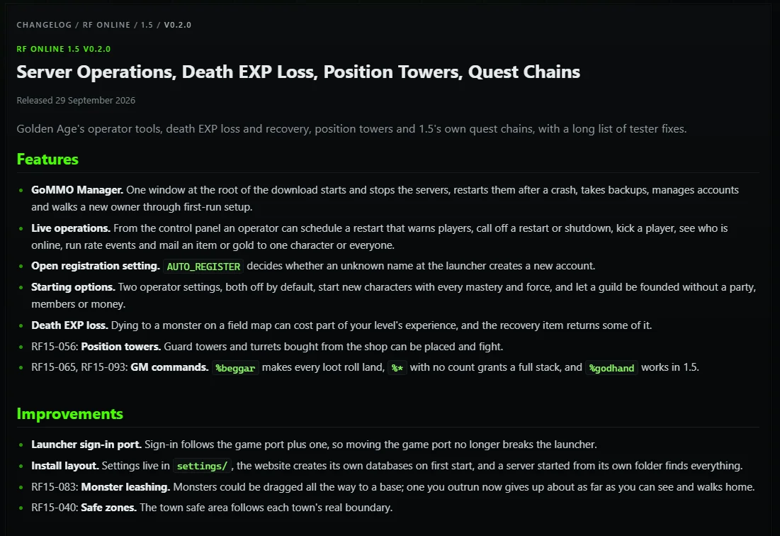 1790725371216 - RF Online 1.5b Defcon 1: Cocked Pistol Server Files - GoMMO Emulator by OSO [Linux & Windows] - RaGEZONE Forums