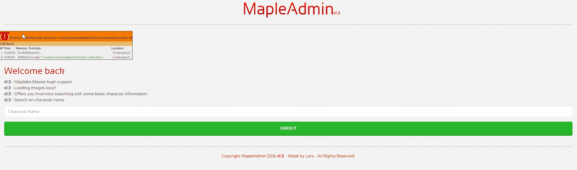 1EfQWLe - [dev] MapleAdmin v1.2 - RaGEZONE Forums