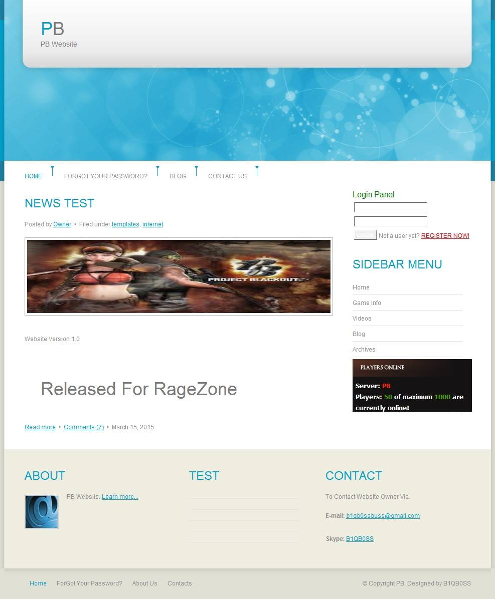 5DZKf4C - [Release] Project BlackOut Website Ver 1.0 - RaGEZONE Forums