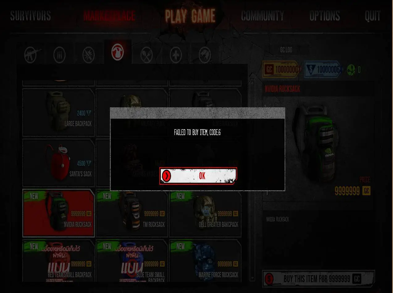 6GODXL4 - [Help]  buy Item  Failed Code 6 - RaGEZONE Forums