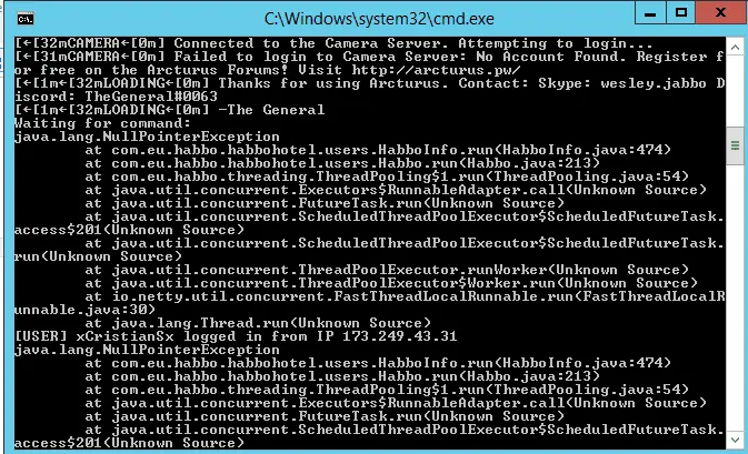 Error Log ( Arcturus Emulator ) | RaGEZONE - MMO Development Forums