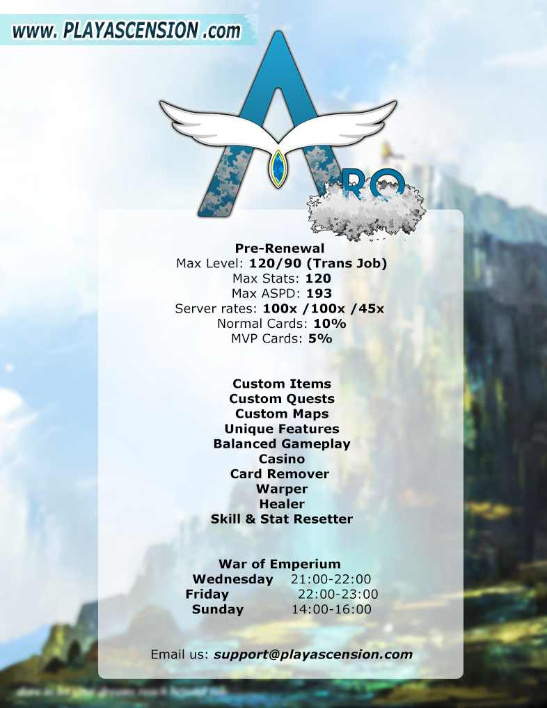 81ovEmi - [RAGNAROK] AscensionRO (Pre-Renewal) - RaGEZONE Forums