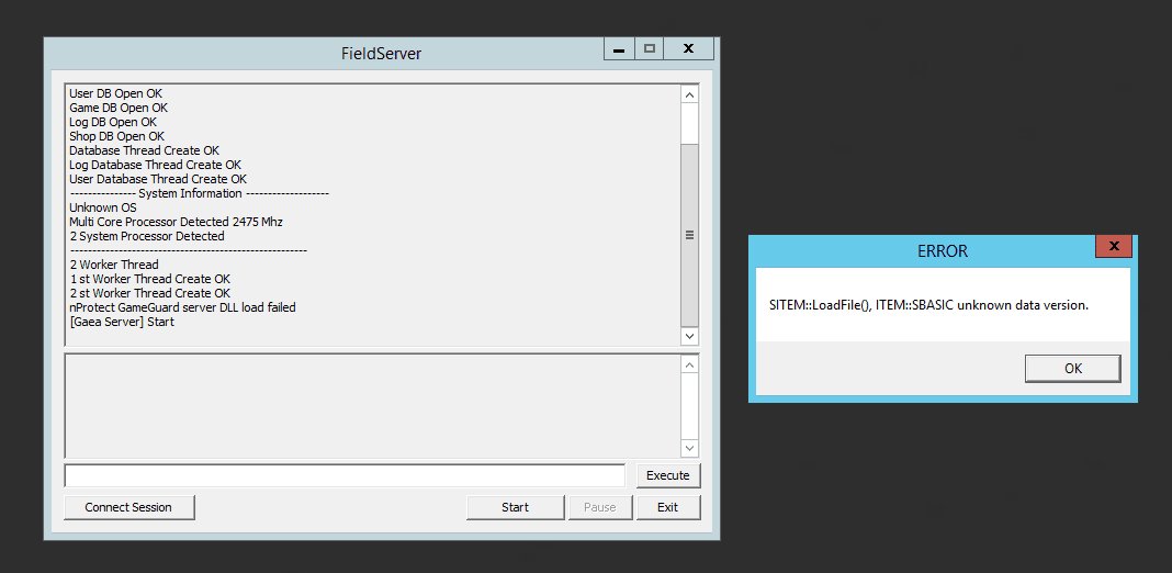 9NWnABz - [HELP]Error when starting FieldServer.exe - RaGEZONE Forums