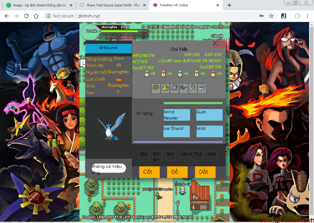 Releases] Source Game html5 - Php PokeMon MMORPG Online