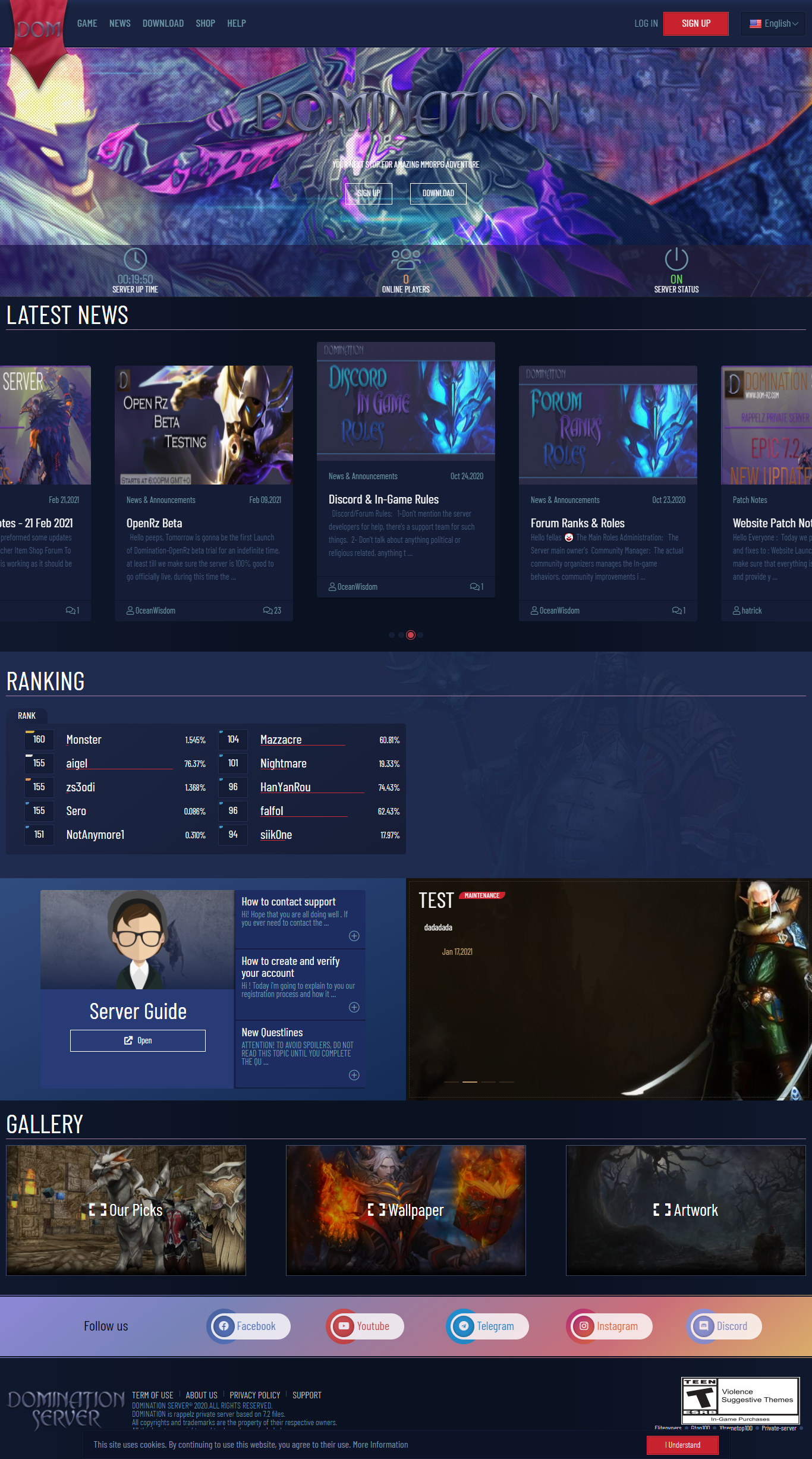 Anf8A3b - My Website Design Work For MMORPG Rappelz - RaGEZONE Forums