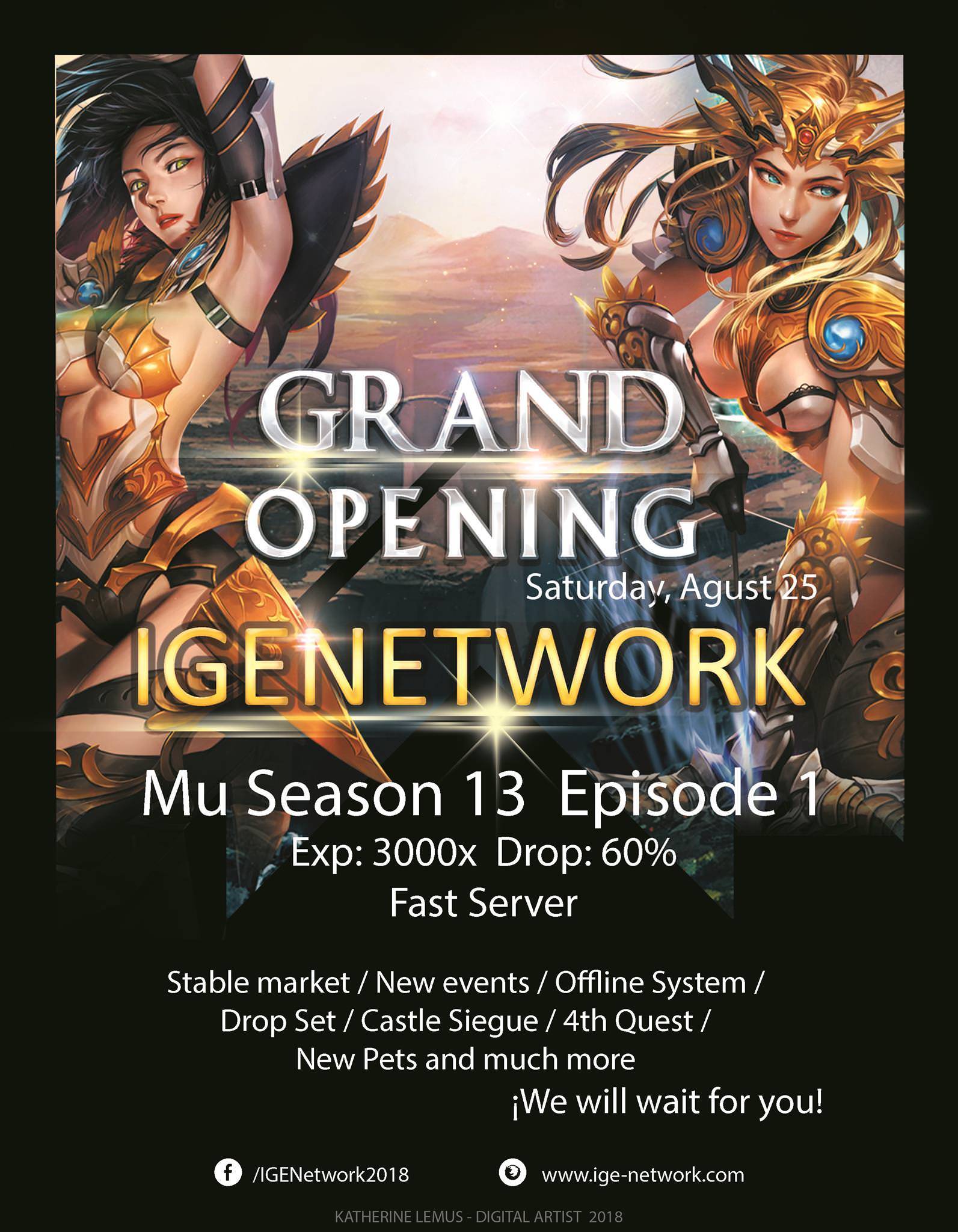Cai4Nx9 - IGE Network Season XIII Server Fast [ Exp3000x ; Drop:60%] Grand Opening 25-08-2018 - RaGEZONE Forums