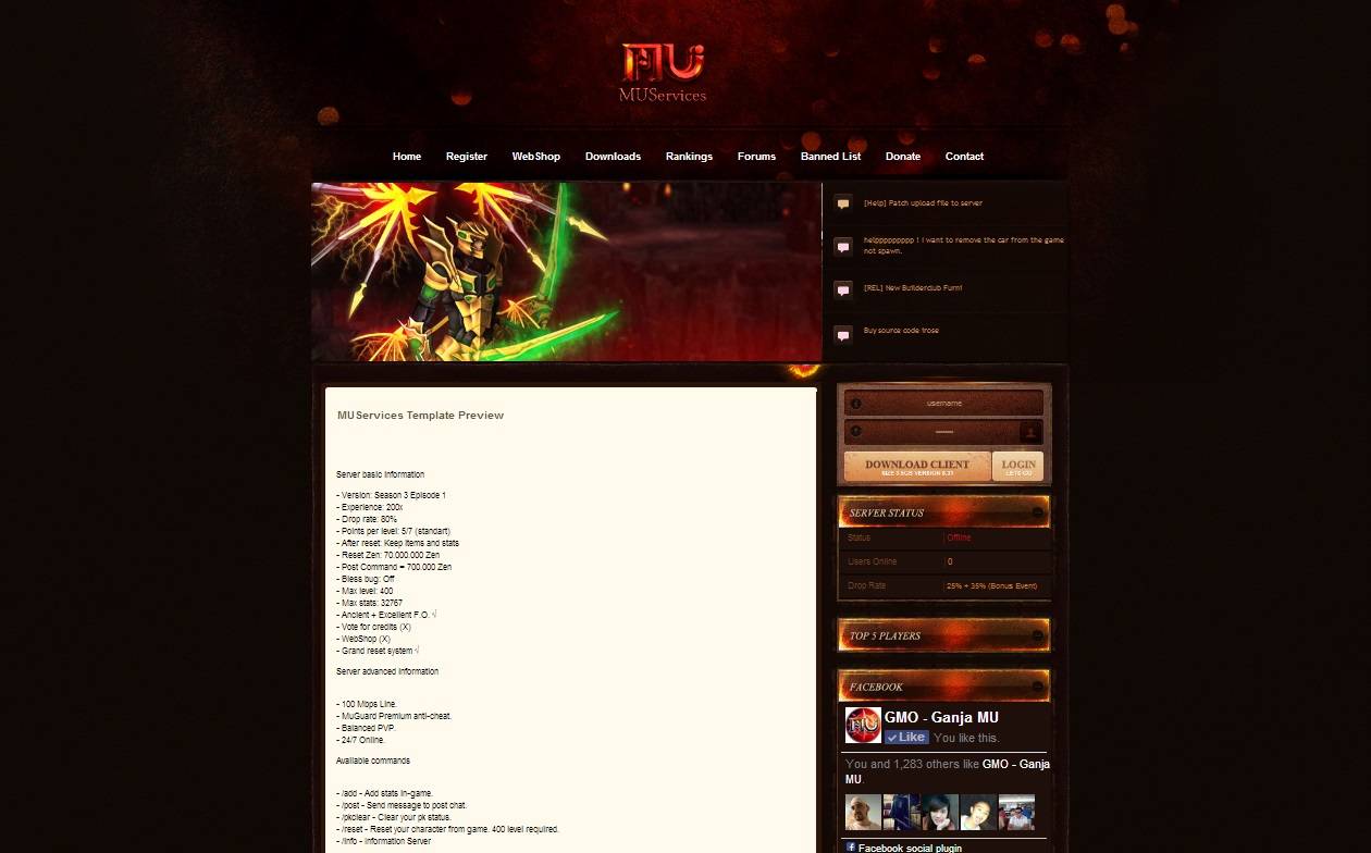 D5cZT67 - MuCore 1.0.8 - MUServices Full Web/Template + Header PSD - RaGEZONE Forums