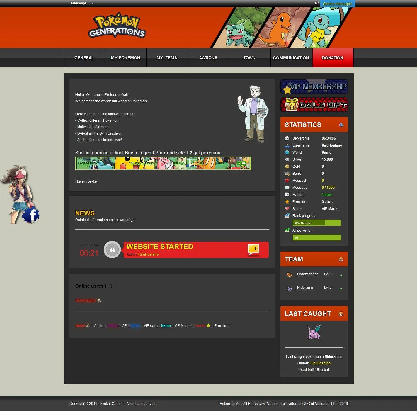 [Pokemon] Pokemon-Generations - Browser Game | RaGEZONE - MMO ...