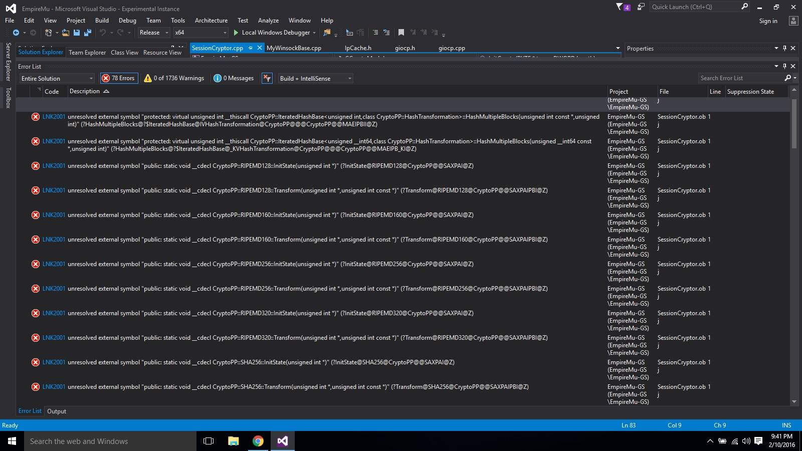 GyfFbUM - How to make OpenMu S9 server and client with VS2015,SQL2014 on W10 - RaGEZONE Forums