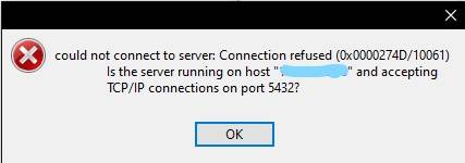 h6DvSed - Connection Refused , not accepting TCP/IP connections on port 5432 - RaGEZONE Forums