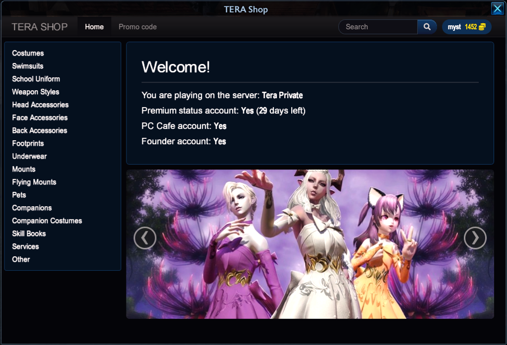 KDL8bTN - TERA API (node.js), Shop and Launcher with Client Patcher - RaGEZONE Forums