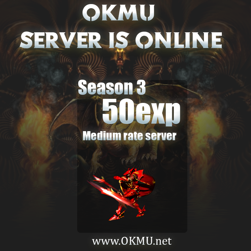 news1 - OKMU Season 3 Episode 1 Reset lvl 400 Max stat 65k - 50x Low-Medium Server - RaGEZONE Forums