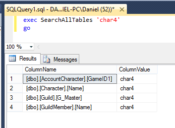 NwT1n5u - [SQL] Database Management Tip - Searching Database for a Value - RaGEZONE Forums