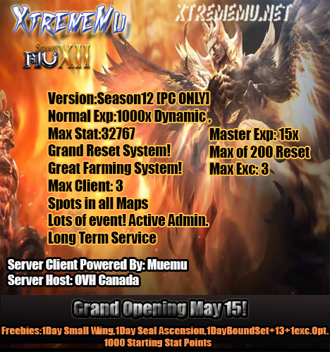 oKCKAnS - Xtreme Mu | Season 12| 1000x Dynamic| GRAND OPENING MAY 15! - RaGEZONE Forums