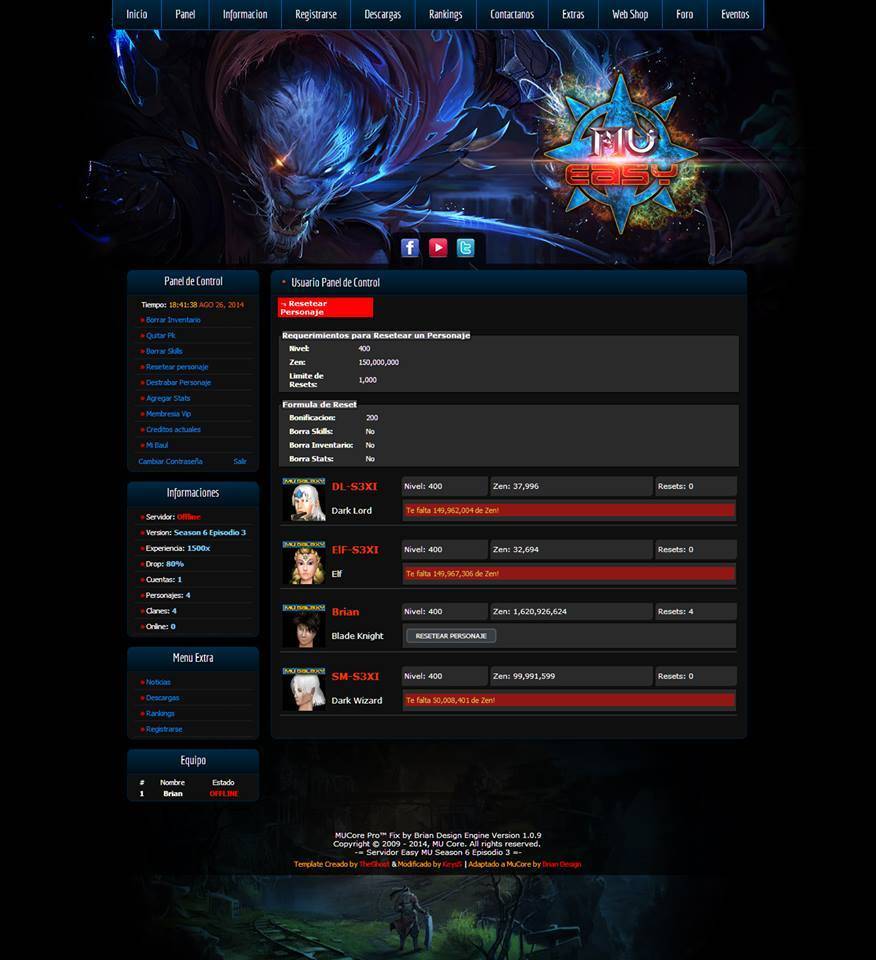 oPylpkY - [Release] Template MGDarkBlue MuCore 1.0.8 - RaGEZONE Forums