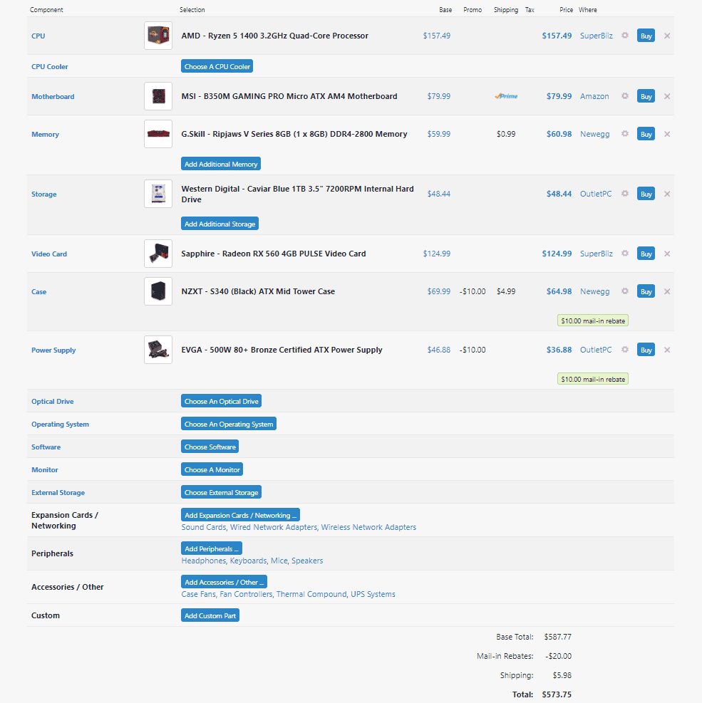 RH6NzZ0 - 550$ Budget Gaming PC's - RaGEZONE Forums