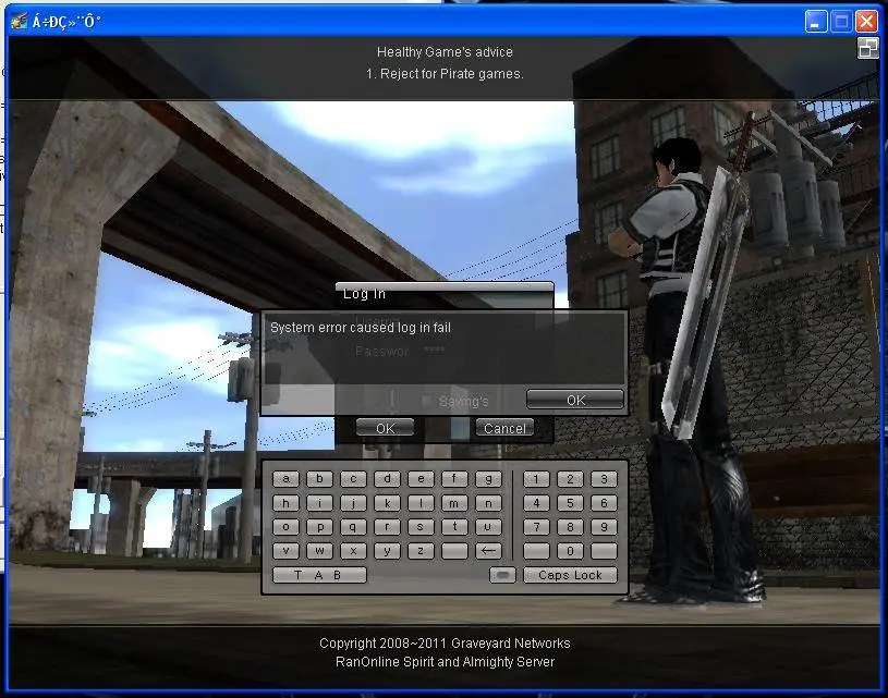 system eror when login | RaGEZONE - MMO Development Forums