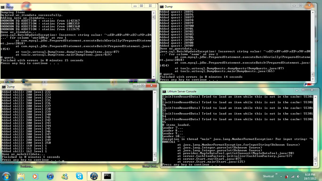 Lithium v111 Dump error and unable to start server | RaGEZONE - MMO ...