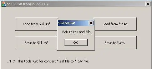 Help SSFtoCSV( load ssf fail ) | RaGEZONE - MMO Development Forums