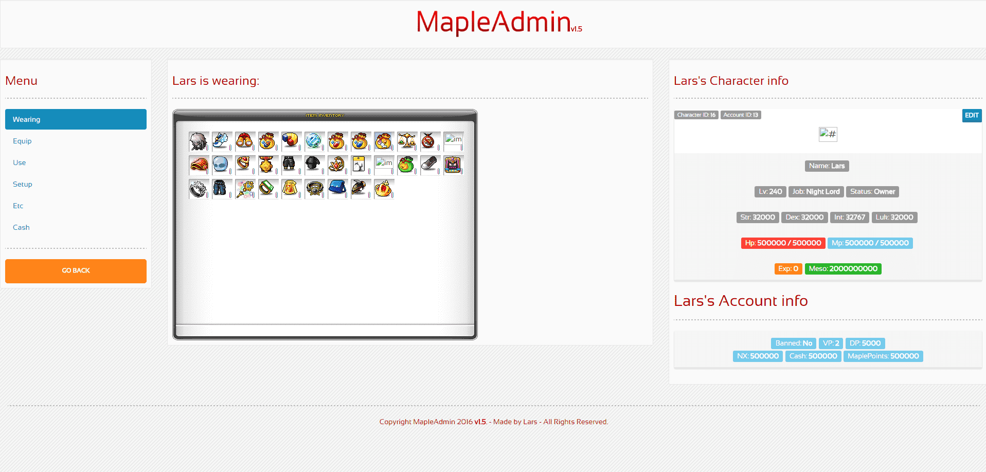 WOzp5Vk - [dev] MapleAdmin v1.2 - RaGEZONE Forums