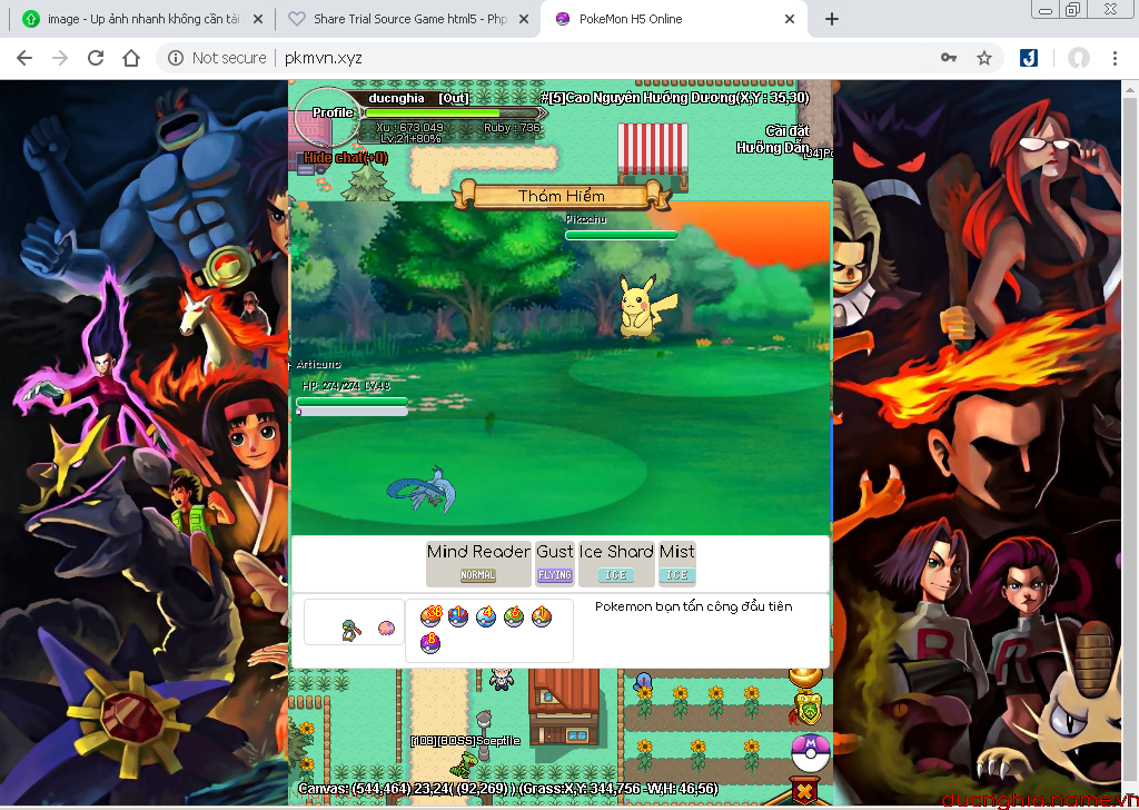 Releases] Source Game html5 - Php PokeMon MMORPG Online