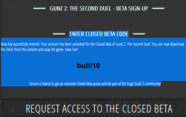 XJ0XEF2 - GunZ 2 Beta Keys Being Given Now! - RaGEZONE Forums